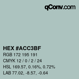 Código de color: HEX #ACC3BF | qconv.com