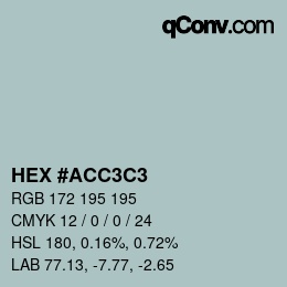 Color code: HEX #ACC3C3 | qconv.com