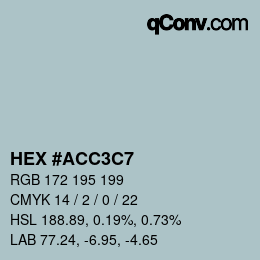 Color code: HEX #ACC3C7 | qconv.com