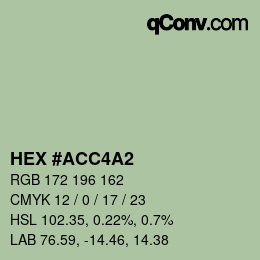カラーコード: HEX #ACC4A2 | qconv.com