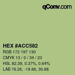 Color code: HEX #ACC582 | qconv.com