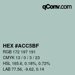 Código de color: HEX #ACC5BF | qconv.com