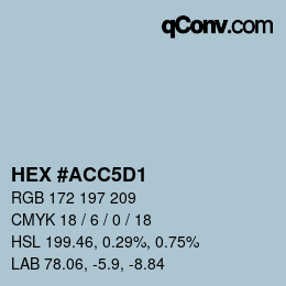 Farbcode: HEX #ACC5D1 | qconv.com