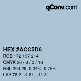 カラーコード: HEX #ACC5D6 | qconv.com