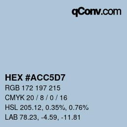 カラーコード: HEX #ACC5D7 | qconv.com