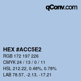 颜色代码: HEX #ACC5E2 | qconv.com