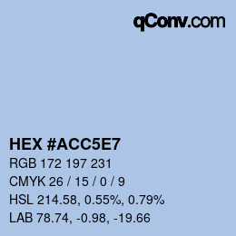 颜色代码: HEX #ACC5E7 | qconv.com