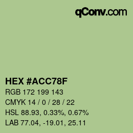 Código de color: HEX #ACC78F | qconv.com