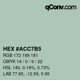 カラーコード: HEX #ACC7B5 | qconv.com