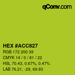 カラーコード: HEX #ACC827 | qconv.com