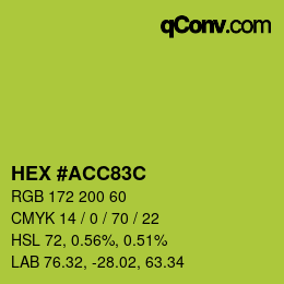 カラーコード: HEX #ACC83C | qconv.com