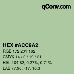 Color code: HEX #ACC9A2 | qconv.com