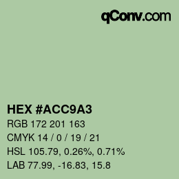 Color code: HEX #ACC9A3 | qconv.com