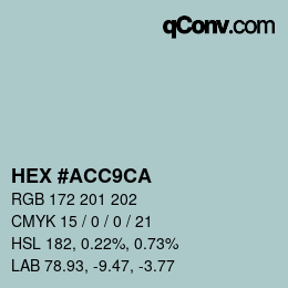 Farbcode: HEX #ACC9CA | qconv.com