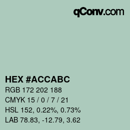 颜色代码: HEX #ACCABC | qconv.com