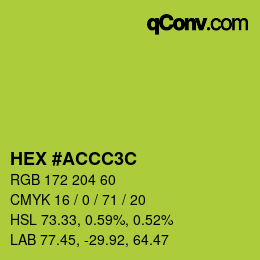 カラーコード: HEX #ACCC3C | qconv.com