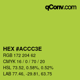 Color code: HEX #ACCC3E | qconv.com
