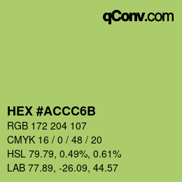 カラーコード: HEX #ACCC6B | qconv.com