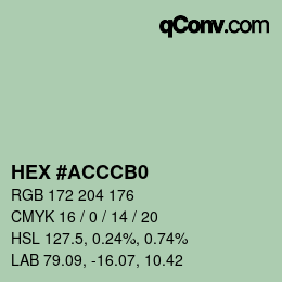 Color code: HEX #ACCCB0 | qconv.com