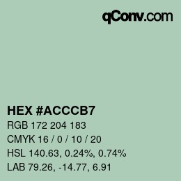 Color code: HEX #ACCCB7 | qconv.com