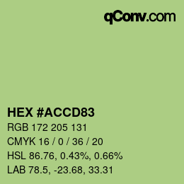 カラーコード: HEX #ACCD83 | qconv.com