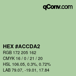 カラーコード: HEX #ACCDA2 | qconv.com