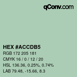 カラーコード: HEX #ACCDB5 | qconv.com