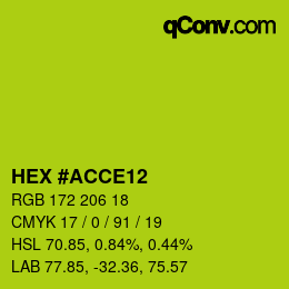 颜色代码: HEX #ACCE12 | qconv.com
