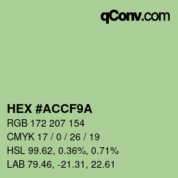 Color code: HEX #ACCF9A | qconv.com