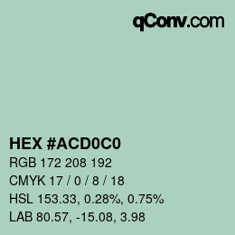 Color code: HEX #ACD0C0 | qconv.com