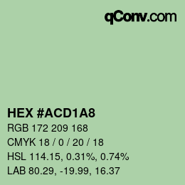 カラーコード: HEX #ACD1A8 | qconv.com
