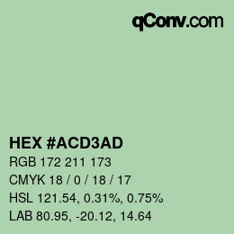 Color code: HEX #ACD3AD | qconv.com