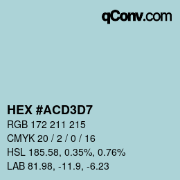 Código de color: HEX #ACD3D7 | qconv.com