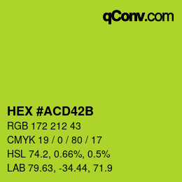 カラーコード: HEX #ACD42B | qconv.com