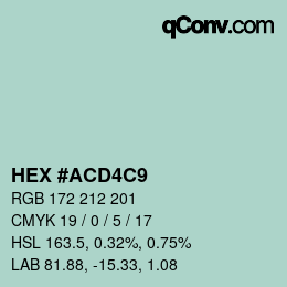 Color code: HEX #ACD4C9 | qconv.com