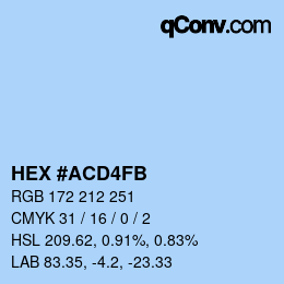 Farbcode: HEX #ACD4FB | qconv.com