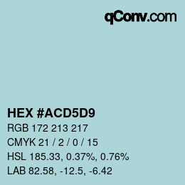 颜色代码: HEX #ACD5D9 | qconv.com