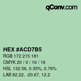 颜色代码: HEX #ACD7B5 | qconv.com