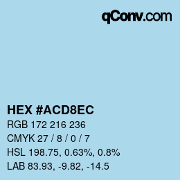 Farbcode: HEX #ACD8EC | qconv.com