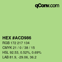 Farbcode: HEX #ACD986 | qconv.com
