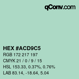 Color code: HEX #ACD9C5 | qconv.com