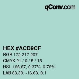 Color code: HEX #ACD9CF | qconv.com