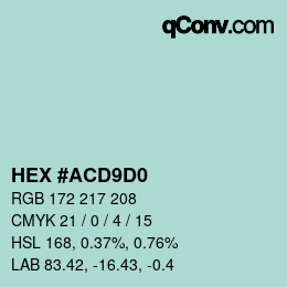 Color code: HEX #ACD9D0 | qconv.com