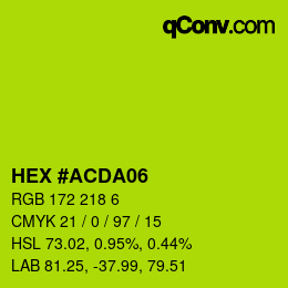 カラーコード: HEX #ACDA06 | qconv.com