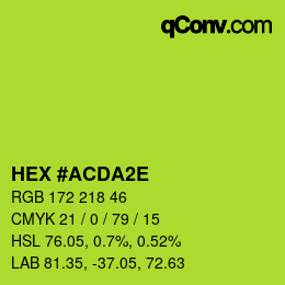 カラーコード: HEX #ACDA2E | qconv.com