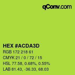 カラーコード: HEX #ACDA3D | qconv.com