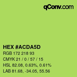 颜色代码: HEX #ACDA5D | qconv.com