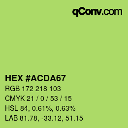 カラーコード: HEX #ACDA67 | qconv.com