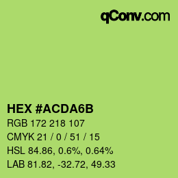 カラーコード: HEX #ACDA6B | qconv.com