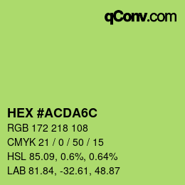 颜色代码: HEX #ACDA6C | qconv.com